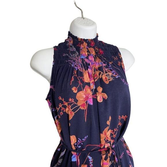 A NEW DAY AND Blue Floral Mock Neck‎ Smocked Maxi Dress Sz XS - Picture 2 of 8